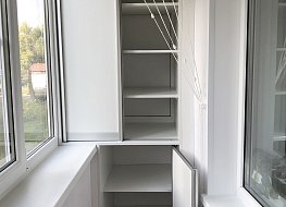 Остекление с внутренней отделкой + шкаф на балкон!